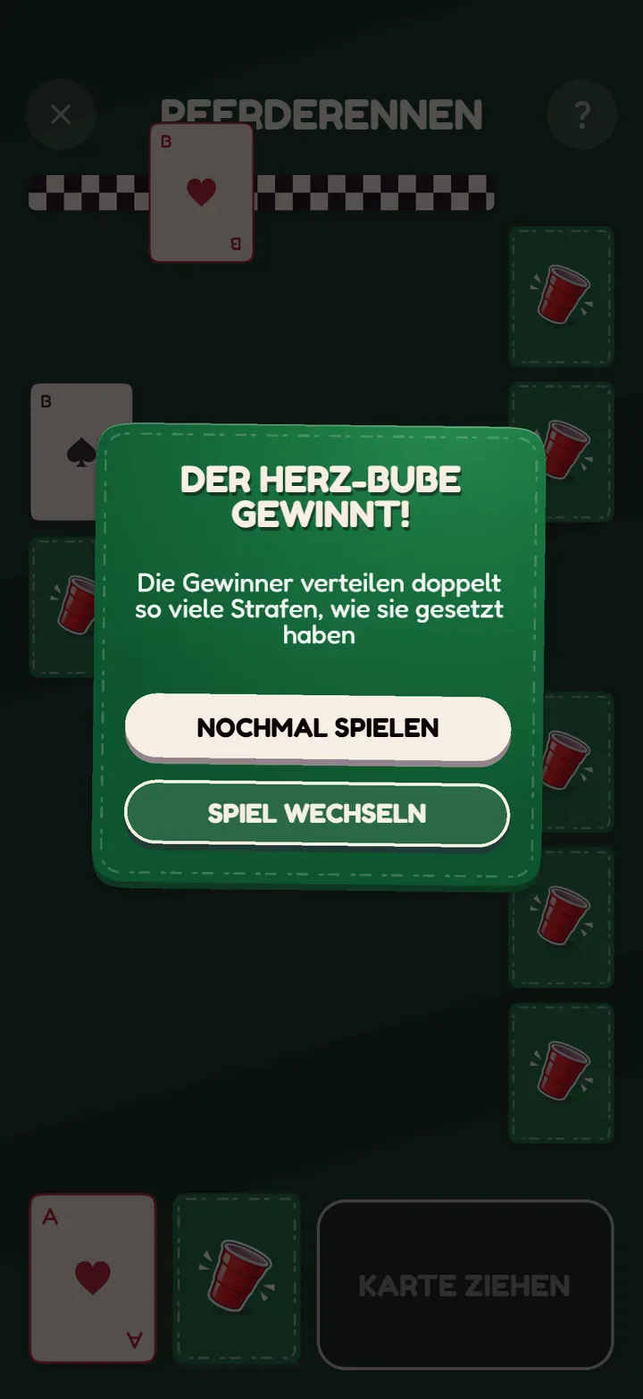 Bildschirm 3 des Spiels Pferderennen