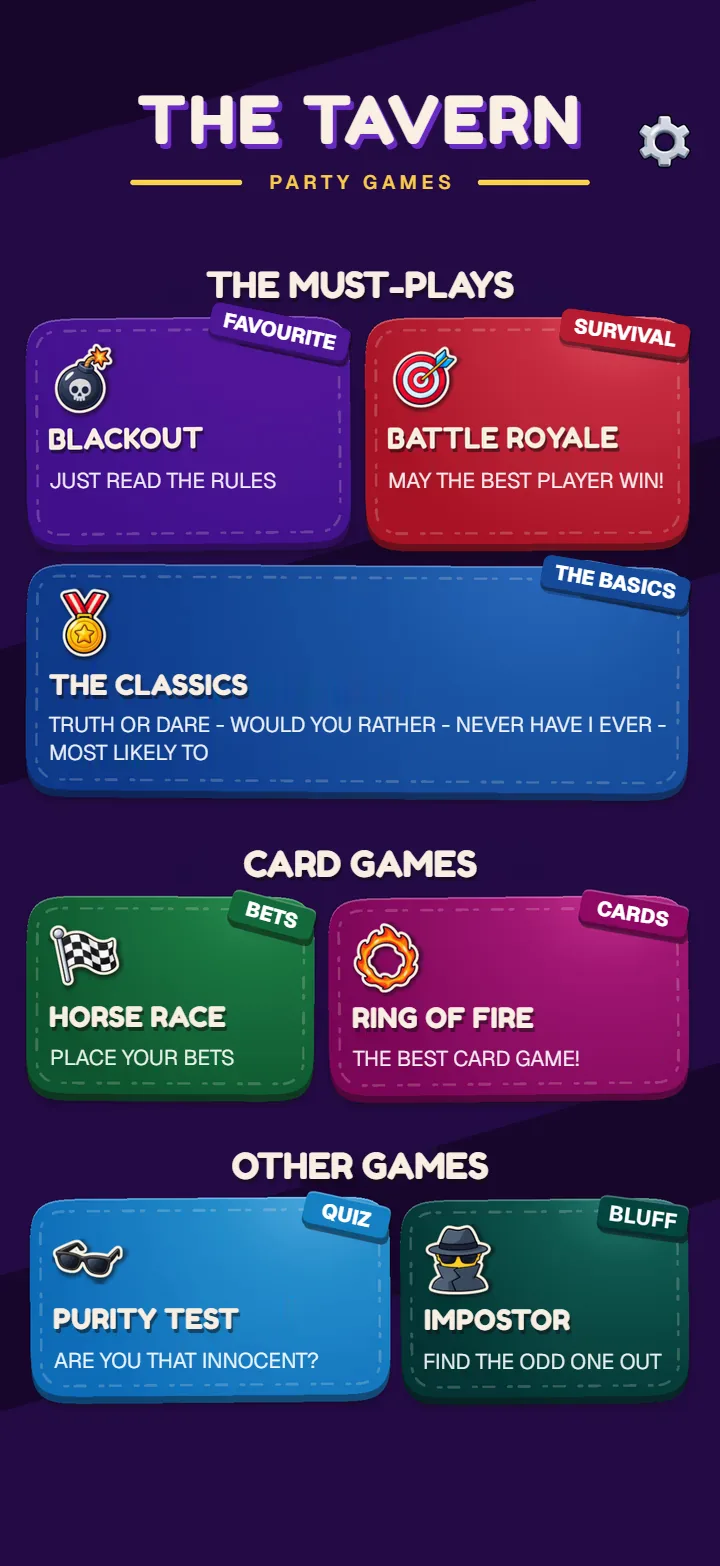 The Tavern home screen