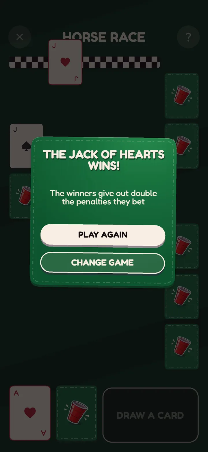 Screen 3 of Horse Race